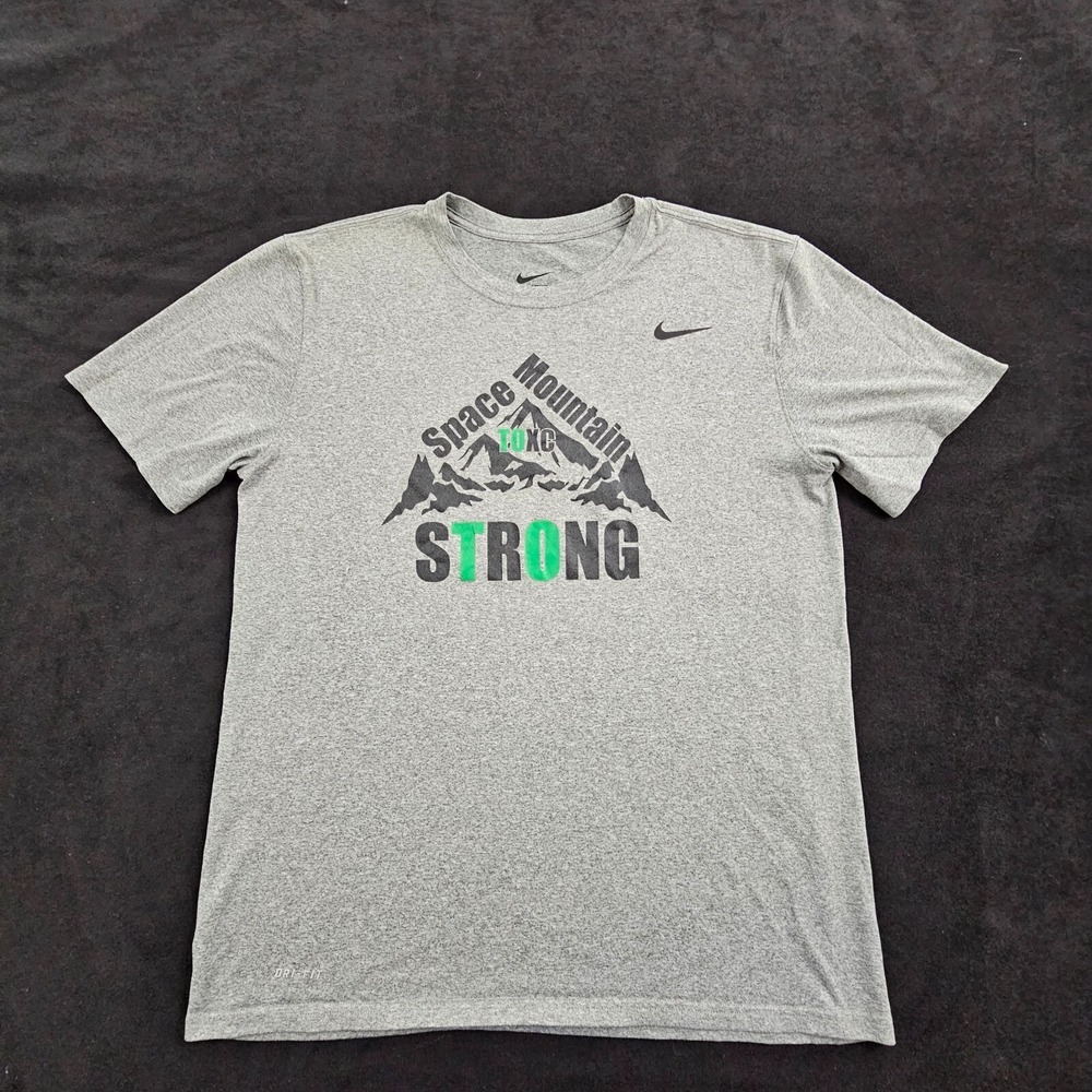 Space Mountain Strong Nike Gray Short‎ Sleeve Performance T-Shirt Men's L